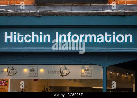 Hertfordshire, Royaume-Uni - 31 août 2024 : L'extérieur de l'information touristique dans la ville de Hitchin dans le Hertfordshire, Royaume-Uni. Banque D'Images