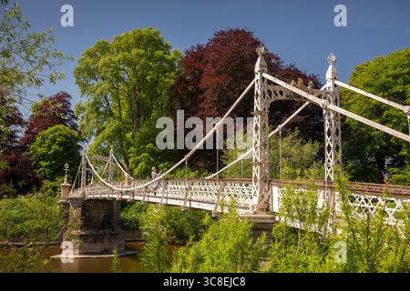 Royaume-Uni, Herefordshire, Hereford, Victoria Bridge sur la rivière Wye Banque D'Images