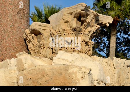 Kom El Deka ou le Kom El-Dikka (amphithéâtre romain), datant à l'origine du IIe siècle de notre ère, situé à Alexandrie, en Égypte Banque D'Images