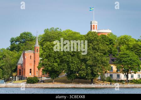Citadelle de Kastellet située sur l'îlot Kastellholmen dans le centre de Stockholm, Suède Banque D'Images