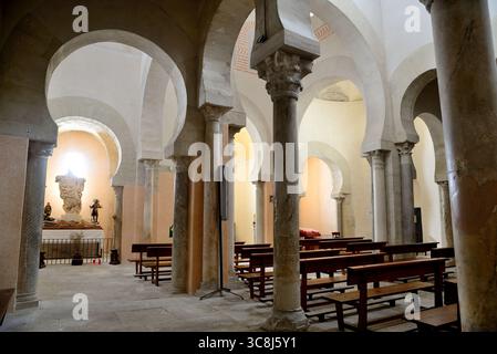 Église Mozarab San Cebrian de Mazote, Valladolid, Espagne Banque D'Images