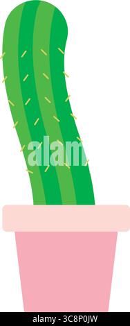 Cactus en pot de fleurs en céramique. Vecteur Illustration de Vecteur