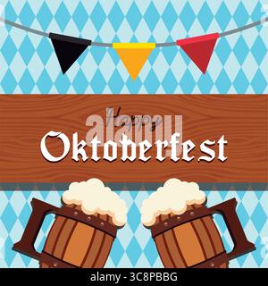 Bonne affiche Oktoberfest. Vecteur Illustration de Vecteur