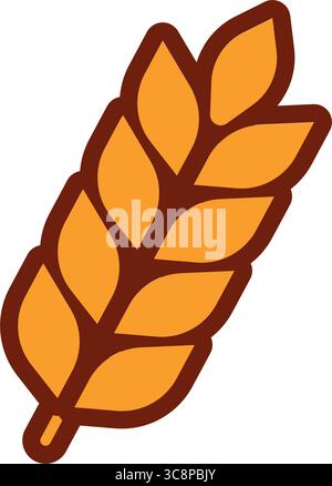 Icône d'oreille de blé doré. Vecteur Illustration de Vecteur