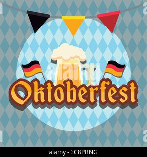 Bière et drapeaux Oktoberfest compris Vecteur Illustration de Vecteur