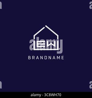 Lettre initiale EW toit immobilier logo design d'idées de vecteur graphique Illustration de Vecteur