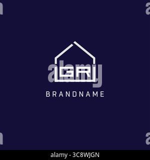 Lettre initiale GR toit immobilier logo design d'idées de vecteur graphique Illustration de Vecteur