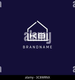 Lettre initiale KB toit immobilier logo design graphique vecteur d'idées Illustration de Vecteur