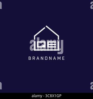Lettre initiale QE toit immobilier logo design d'idées de vecteur graphique Illustration de Vecteur