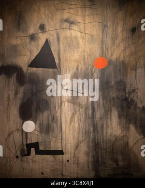 Peinture appelée la naissance du monde par Joan Miro au musée d'art MOMA de New York Banque D'Images