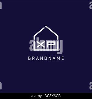 Lettre initiale XP toit immobilier logo design d'idées de vecteur graphique Illustration de Vecteur