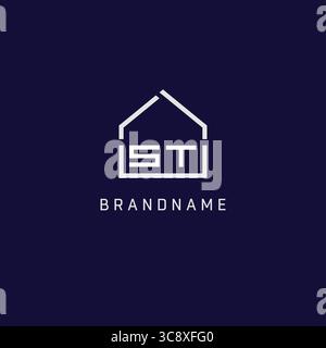 Lettre initiale ST toit immobilier logo design graphique vecteur d'idées Illustration de Vecteur