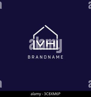 Lettre initiale VH toit immobilier logo conception d'idées de vecteur graphique Illustration de Vecteur