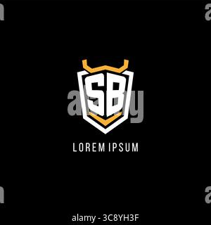 Initial SB Geometric Shield esport logo monogram design style graphique vectoriel Illustration de Vecteur