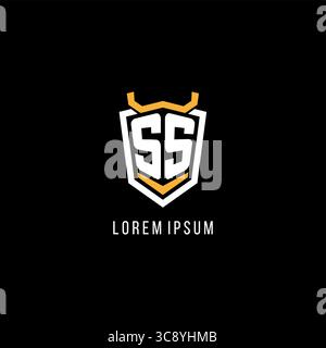 Initial SS Geometric Shield esport logo monogramme design style graphique vectoriel Illustration de Vecteur