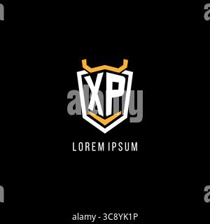 Initial XP Geometric Shield esport logo monogram design style graphique vectoriel Illustration de Vecteur