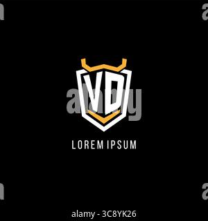 Initial VD Geometric Shield esport logo monogram design style graphique vectoriel Illustration de Vecteur