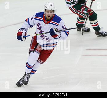 6 mars 2021 : les Rangers de New York quittent Alexis Lafreniere (13 ans) lors d'un match dans la LNH entre les Rangers de New York et les Devils du New Jersey au Prudential Center de Newark, NJ Mike Langish/Cal Sport Media.(image de crédit : &copy ; Mike Langish/CSM via ZUMA Wire) Banque D'Images