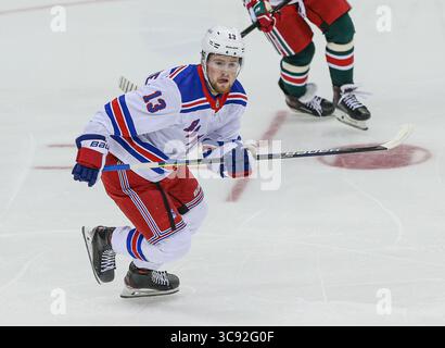 6 mars 2021 : les Rangers de New York quittent Alexis Lafreniere (13 ans) lors d'un match dans la LNH entre les Rangers de New York et les Devils du New Jersey au Prudential Center de Newark, NJ Mike Langish/Cal Sport Media.(image de crédit : &copy ; Mike Langish/CSM via ZUMA Wire) Banque D'Images
