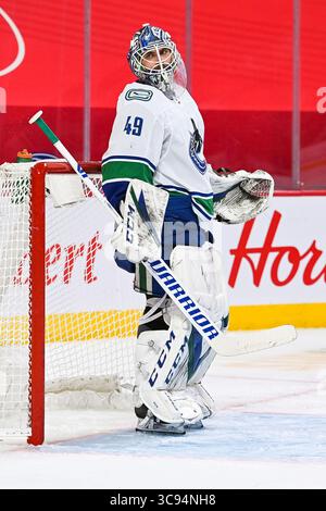 20 mars 2021 : regardez le gardien des Canucks de Vancouver Braden Holtby (49) lors du match des Canucks de Vancouver contre le canadien de Montréal au Centre Bell à Montréal, Québec. David Kirouac/CSM(image de crédit : &copy ; David Kirouac/CSM via ZUMA Wire) Banque D'Images