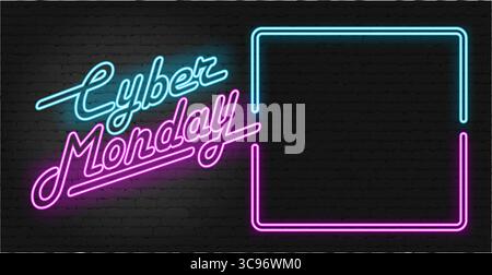 Illustration de bannière Web Cyber Monday ( espace texte ) Illustration de Vecteur