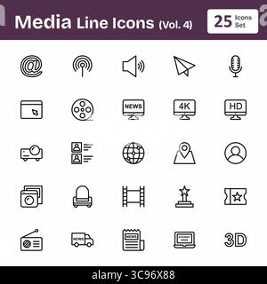 Icônes Media Line (Vol. 4) Illustration de Vecteur