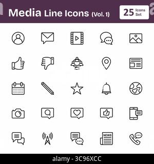 Icônes Media Line (Vol. 2) Illustration de Vecteur