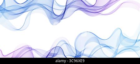 Abstract vector background transparent, lignes ondulés pour brochure, site web, flyer design. Fumée bleue vague. Illustration de Vecteur