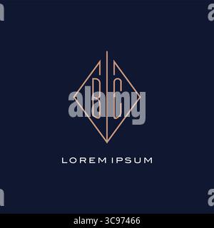 Logo monogram BC avec losange style losange losange style moderne logo design graphique vectoriel Illustration de Vecteur