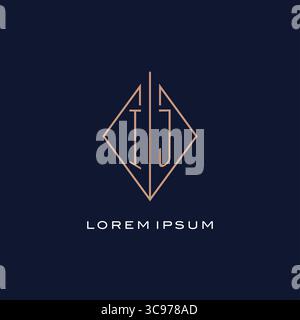 Monogramme IJ logo avec losange style losange losange style moderne logo design graphique vectoriel Illustration de Vecteur