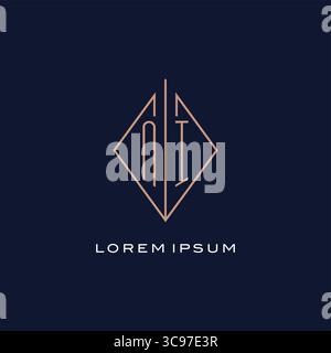 Monogramme ni logo avec losange style losange losange style moderne logo design graphique vectoriel Illustration de Vecteur