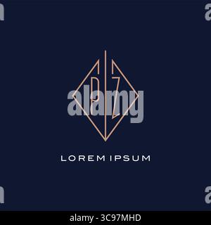 Monogramme PZ logo avec losange style losange losange style moderne logo design graphique vectoriel Illustration de Vecteur