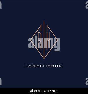 Monogramme RK logo avec losange style losange losange de luxe moderne logo design graphique vectoriel Illustration de Vecteur