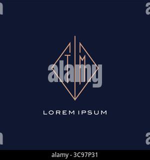 Logo Monogram TM avec losange losange style losange, motif vectoriel de conception de logo moderne de luxe Illustration de Vecteur