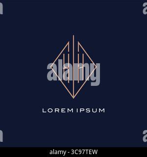 Logo Monogram XH avec losange style losange losange de luxe moderne logo design graphique vectoriel Illustration de Vecteur