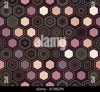 Fond géométrique. Éléments géométriques de style et de couleur variés. Cellules hexagonales. Motif inclinable. Arrière-plan transparent. Illustration de Vecteur