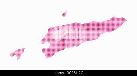 Carte en pointillés du Timor-Leste. Carte de style numérique du pays sur fond blanc. Forme Timor-Leste avec points carrés. Style de points colorés. Illustration de Vecteur