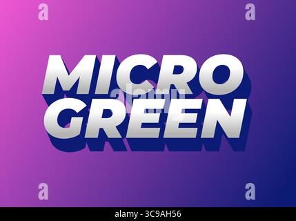 Un motif graphique éclatant arborant le texte VERT MICRO dans une police moderne. L'arrière-plan passe du violet au rose, créant un et dynamique Illustration de Vecteur