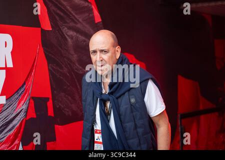 BayArena, Leverkusen, Allemagne. 5 août 2025. Amical, jeu : Bayer 04 Leverkusen vs SC Pisa Fernando Carro le patron de Bayer 04 Leverkusen crédit : Pacho4k, Foot Bowl/Alamy Live News Banque D'Images