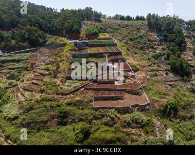 Le Quinta Grande à Madère dispose de jardins luxuriants sur des pentes pittoresques, offrant une vue imprenable et la flore animée de l'île dans un cadre paisible. Banque D'Images