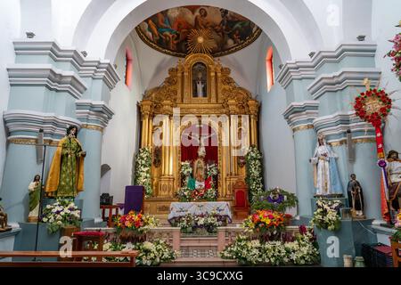 11 décembre 2018, San Antonino Castillo Velasco, Oaxaca, Mexique : le retable de l'église de San Antonino Obisbo, construit à San Antonino Castillo Velasco, Oaxaca, Mexique les années 1600 (Crédit image : © Jon G. Fuller/VW pics via ZUMA Press Wire) Banque D'Images