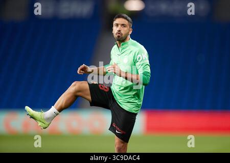 19 octobre 2022, SAN SEBASTIAN, GUIPUZCOA, ESPAGNE : Jaume Costa du RCD Mallorca se réchauffe avant le match de la Liga Santander entre la Real Sociedad et le RCD Mallorca à Reale Arena le 19 octobre 2022, à Saint-Sébastien, Espagne. (Crédit image : © Ricardo Larreina/AFP7 via ZUMA Press Wire) Banque D'Images
