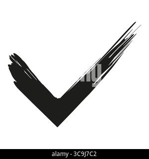 Cochez le contour de la forme. Symbole de coche dessiné à la main. Vecteur de repère de réussite. Illustration d'approbation artistique. Illustration de Vecteur