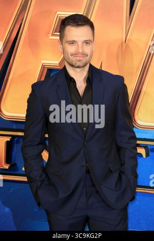 8 avril 2018, Londres, Royaume-Uni : Sebastian Stan assiste à la première britannique des Avengers Infinity War aux Television Studios White City à Londres, en Angleterre. (Crédit image : © Fred Duval/SOPA images via ZUMA Press Wire) Banque D'Images