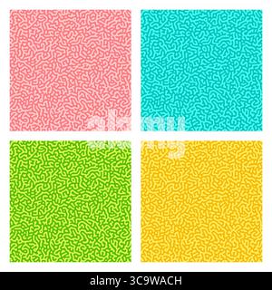 Ensemble de motifs Turing sans couture coraux colorés Illustration de Vecteur