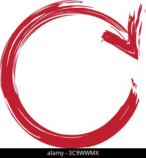 illustration vectorielle isolée simple de trait de pinceau rond rouge Illustration de Vecteur