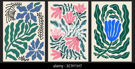 Ensemble d'illustrations d'affiches en style abstrait Illustration de Vecteur