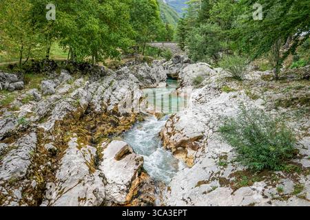 Petite gorge de Soča, parc national du Triglav, Slovénie Banque D'Images