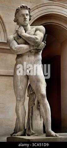 Le gladiateur rebelle de Spartacus leva une armée d'esclaves contre Rome 1830 par Denis Foyatier. 1793 – 1863. France Musée français Louvre Paris. ( Spartacus était un gladiateur Thrace (Thraex) qui était l'un des chefs esclaves évadés dans la troisième guerre servile, un soulèvement d'esclaves majeur contre la République romaine.) Denis Foyatier était un sculpteur français de style néoclassique. Banque D'Images