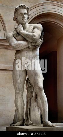 Le gladiateur rebelle de Spartacus leva une armée d'esclaves contre Rome 1830 par Denis Foyatier. 1793 – 1863. France Musée français Louvre Paris. ( Spartacus était un gladiateur Thrace (Thraex) qui était l'un des chefs esclaves évadés dans la troisième guerre servile, un soulèvement d'esclaves majeur contre la République romaine.) Denis Foyatier était un sculpteur français de style néoclassique. Banque D'Images